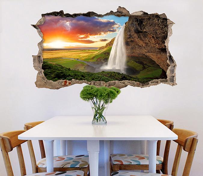 3D Pretty Waterfall 119 Broken Wall Murals Wallpaper AJ Wallpaper 