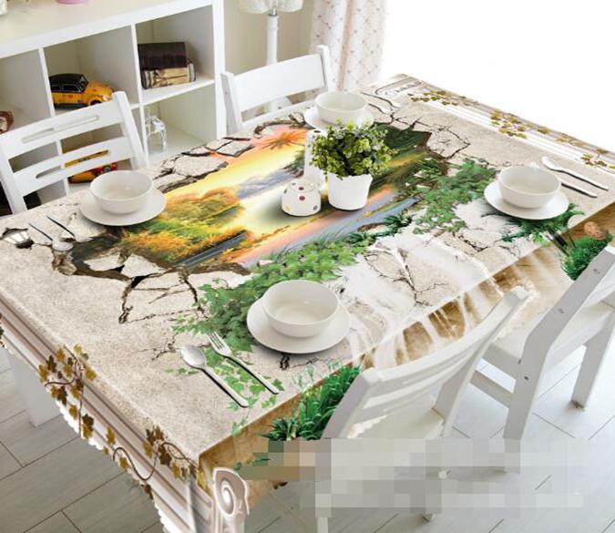 3D River Scenery 1291 Tablecloths Wallpaper AJ Wallpaper 