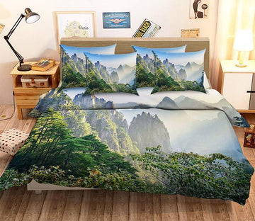 3D Misty Mountains Scenery 54 Bed Pillowcases Quilt Wallpaper AJ Wallpaper 