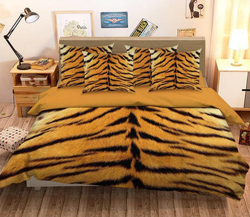 3D Tiger Fur Pattern 260 Bed Pillowcases Quilt Wallpaper AJ Wallpaper 