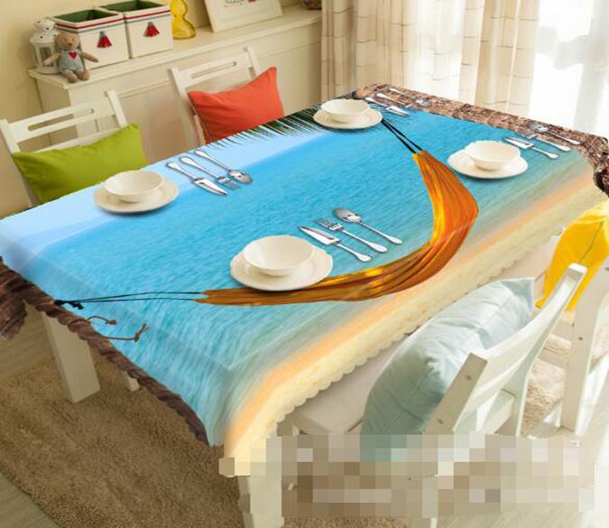 3D Beach Hammock 1203 Tablecloths Wallpaper AJ Wallpaper 