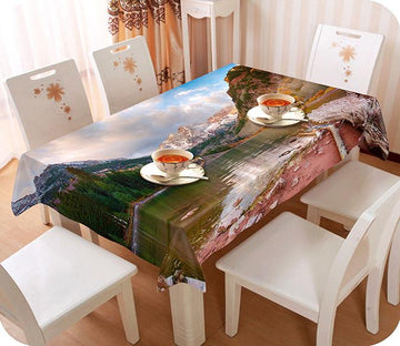 3D Mountain Lake 123 Tablecloths Wallpaper AJ Wallpaper 
