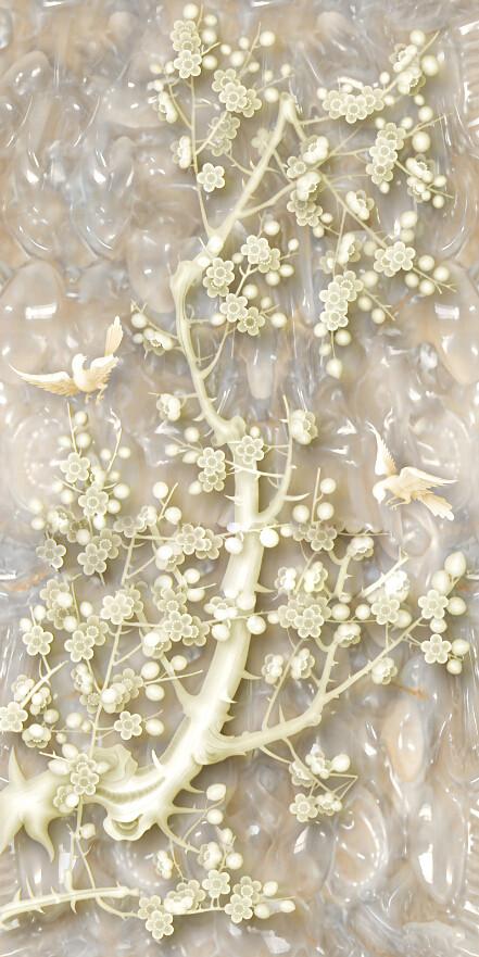 3D Jade Carving Floral 1 Wallpaper AJ Wallpaper 1 