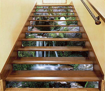 3D Moss Stones Streams 1259 Stair Risers Wallpaper AJ Wallpaper 