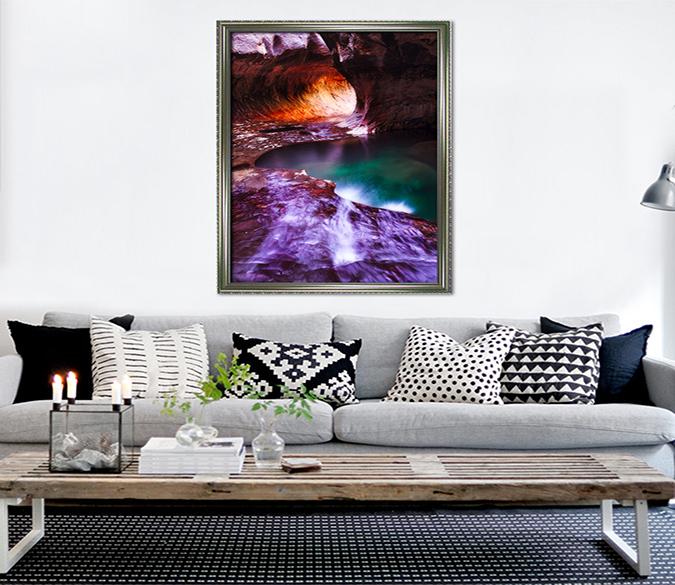 3D Mountain River 059 Fake Framed Print Painting Wallpaper AJ Creativity Home 