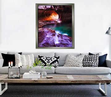 3D Mountain River 059 Fake Framed Print Painting Wallpaper AJ Creativity Home 