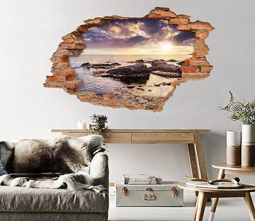 3D Shiny Sea Stones 206 Broken Wall Murals Wallpaper AJ Wallpaper 