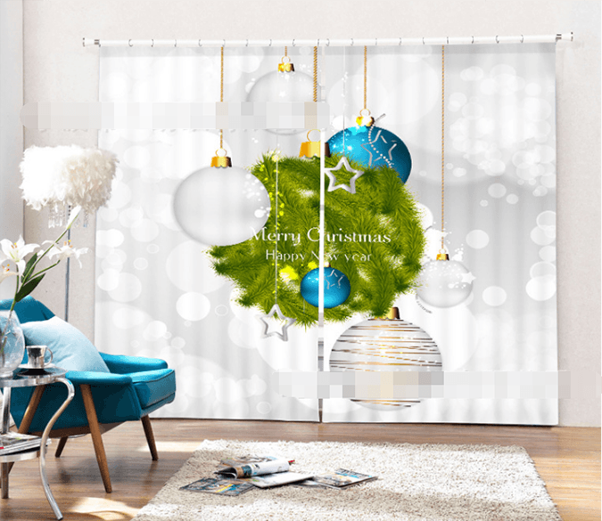 3D Christmas Balls 1358 Curtains Drapes Wallpaper AJ Wallpaper 
