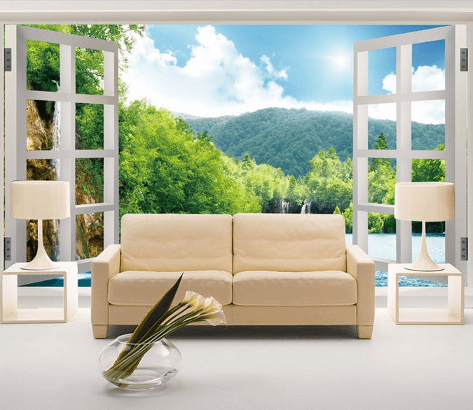 Window Lake Scenery Wallpaper AJ Wallpaper 