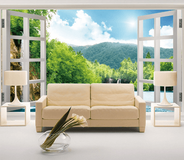 Window Lake Scenery Wallpaper AJ Wallpaper 