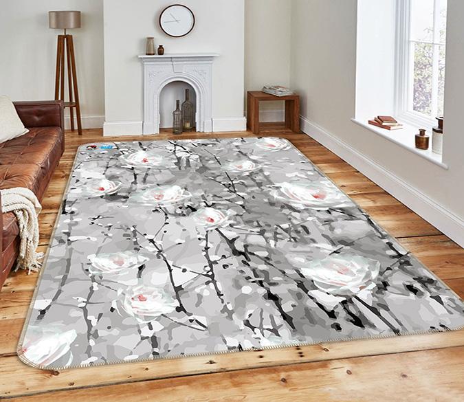 3D Flowers Painting 203 Non Slip Rug Mat Mat AJ Creativity Home 