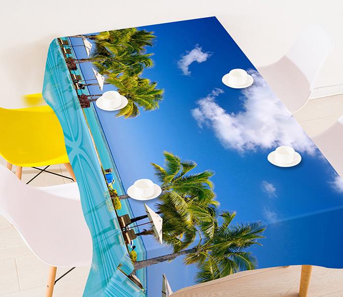 3D Sea Swimming Pool 704 Tablecloths Wallpaper AJ Wallpaper 