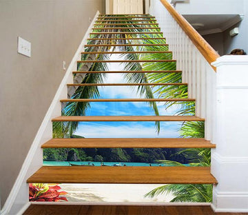 3D Sunny Beach 770 Stair Risers Wallpaper AJ Wallpaper 
