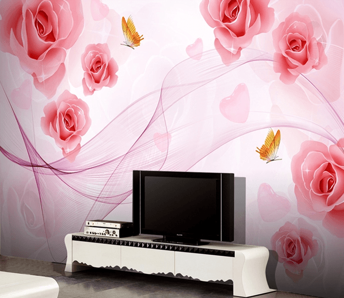 Romantic Pink Flowers 2 Wallpaper AJ Wallpaper 