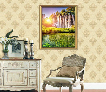 3D Sunshine River Water 003 Fake Framed Print Painting Wallpaper AJ Creativity Home 