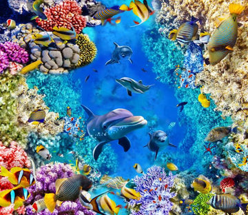 3D Bright Colorful Seabed Floor Mural Wallpaper AJ Wallpaper 2 