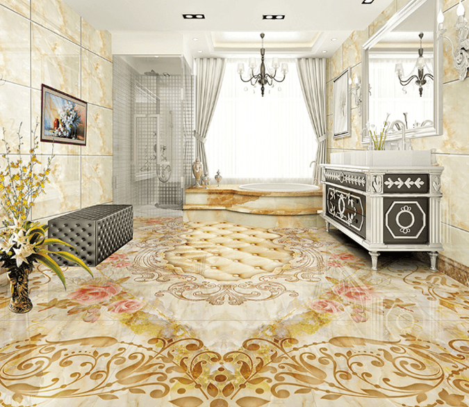 3D Pattern Floor Mural Wallpaper AJ Wallpaper 2 