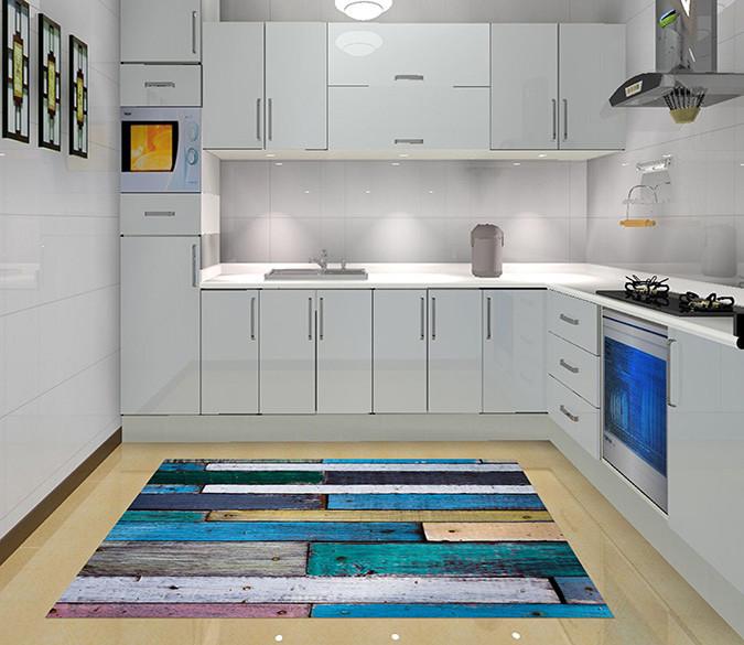 3D Wood Boards Kitchen Mat Floor Mural Wallpaper AJ Wallpaper 