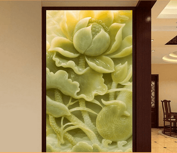 Green Jade Lotus Wallpaper AJ Wallpaper 