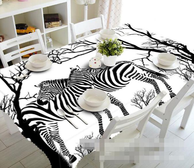 3D Trees Zebras 955 Tablecloths Wallpaper AJ Wallpaper 