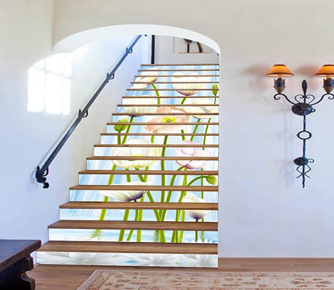 3D Elegant Pure Flowers 1512 Stair Risers Wallpaper AJ Wallpaper 