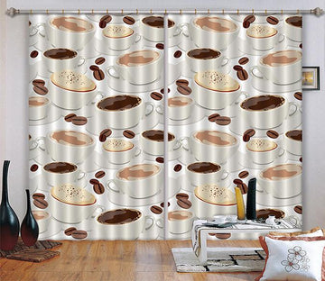 3D Coffee Pattern Curtains Drapes Wallpaper AJ Wallpaper 