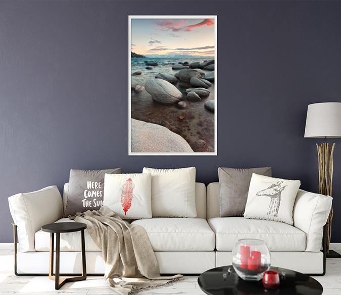 3D Sea Stones 024 Fake Framed Print Painting Wallpaper AJ Creativity Home 