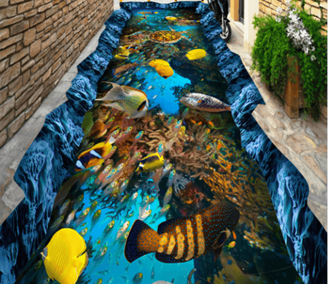 3D Various Fishes Floor Mural Wallpaper AJ Wallpaper 2 
