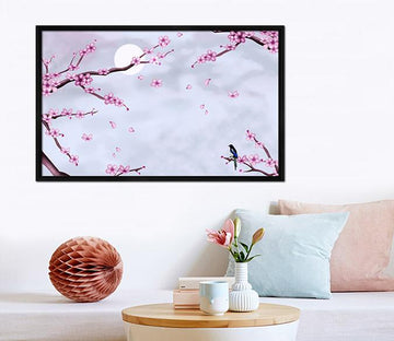 3D Moon Plum 200 Fake Framed Print Painting Wallpaper AJ Creativity Home 