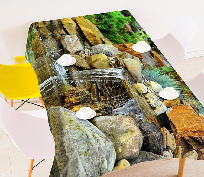 3D Creek Stones 791 Tablecloths Wallpaper AJ Wallpaper 