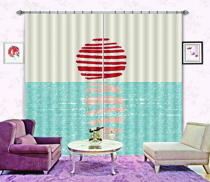 3D Sea Sun Pattern 607 Curtains Drapes Wallpaper AJ Wallpaper 