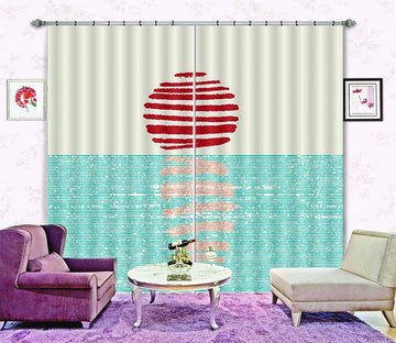 3D Sea Sun Pattern 607 Curtains Drapes Wallpaper AJ Wallpaper 