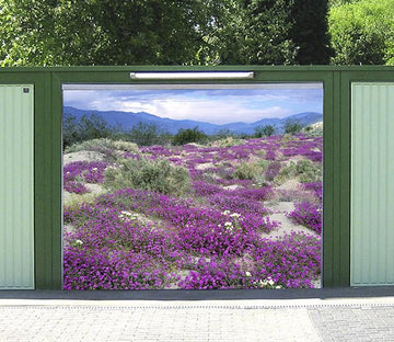 3D Mountain Purple Flowers 202 Garage Door Mural Wallpaper AJ Wallpaper 