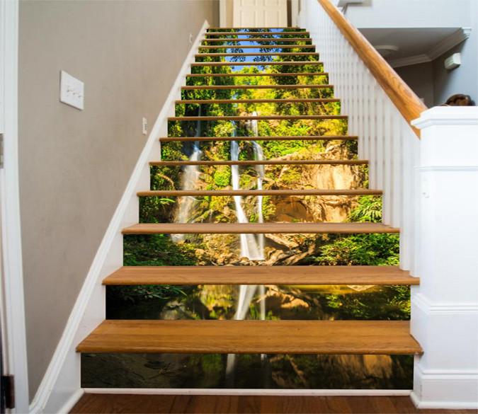 3D Mountains Falling Streams 49 Stair Risers Wallpaper AJ Wallpaper 