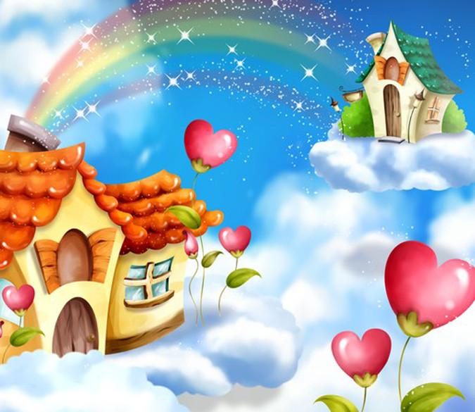 Rainbow Houses Wallpaper AJ Wallpaper 