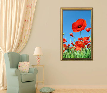 3D Small Red Flower 031 Fake Framed Print Painting Wallpaper AJ Creativity Home 