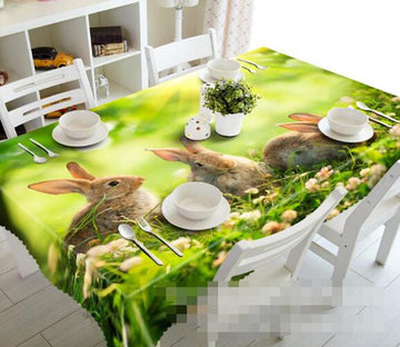 3D Lovely Rabbits 1306 Tablecloths Wallpaper AJ Wallpaper 