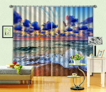 3D Beach Sunset Glows 633 Curtains Drapes Wallpaper AJ Wallpaper 