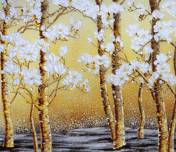 White Flowers Trees Wallpaper AJ Wallpaper 