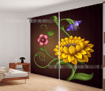 3D Graceful Flowers 2218 Curtains Drapes Wallpaper AJ Wallpaper 