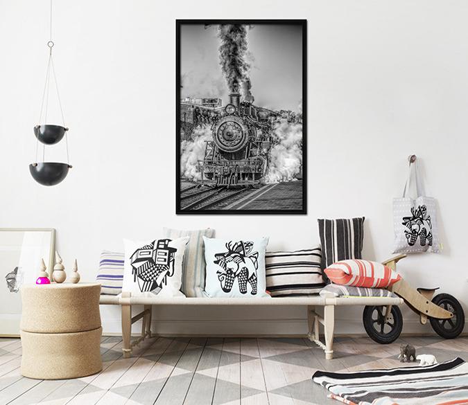 3D Open Train 070 Fake Framed Print Painting Wallpaper AJ Creativity Home 
