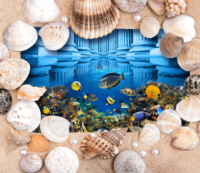 3D Ocean Mirror Floor Mural Wallpaper AJ Wallpaper 2 
