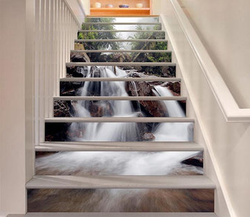 3D Misty Mountain Creek 772 Stair Risers Wallpaper AJ Wallpaper 