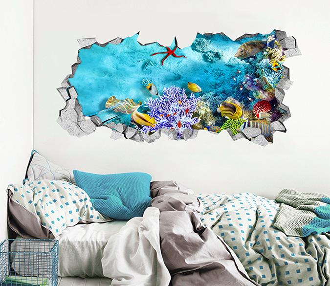 3D Bright Seabed 173 Broken Wall Murals Wallpaper AJ Wallpaper 