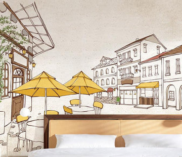 Hand-Painted City 2 Wallpaper AJ Wallpapers 