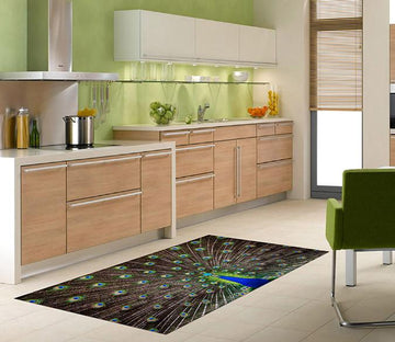3D Opening Tail Peacock 56 Kitchen Mat Floor Mural Wallpaper AJ Wallpaper 