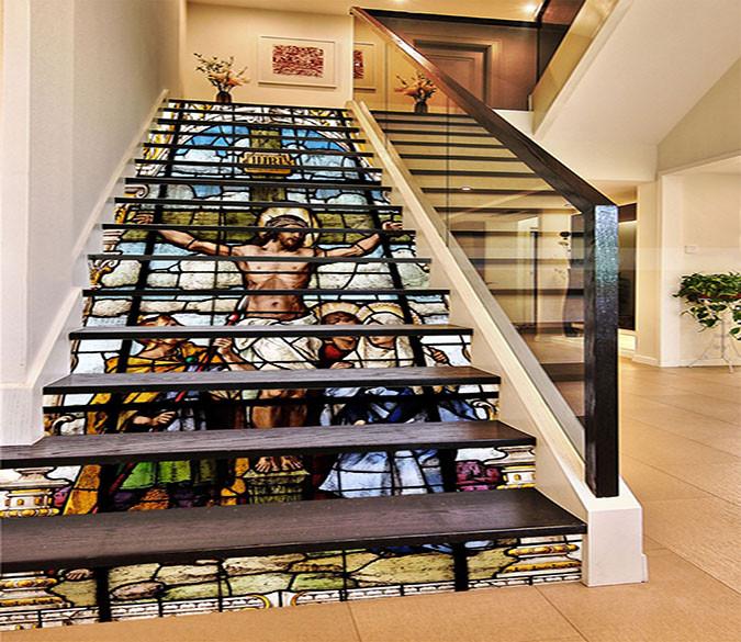 3D Compassionate Jesus 1011 Stair Risers Wallpaper AJ Wallpaper 