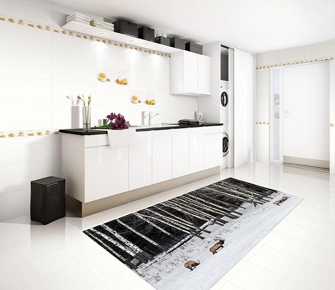 3D Snow Field Animals 048 Kitchen Mat Floor Mural Wallpaper AJ Wallpaper 