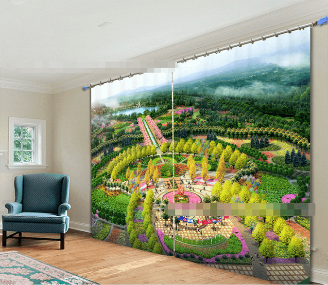 3D Pretty Park 2203 Curtains Drapes Wallpaper AJ Wallpaper 