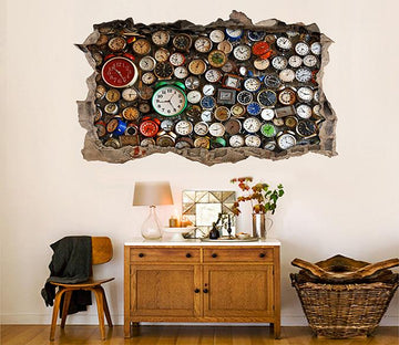 3D Various Clocks 056 Broken Wall Murals Wallpaper AJ Wallpaper 